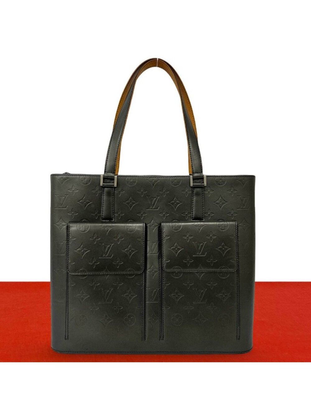 Louis Vuitton Wilwood Monogram Matte Leather Tote Black Noir